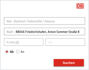 Deutsche Bahn Anreise Formular
